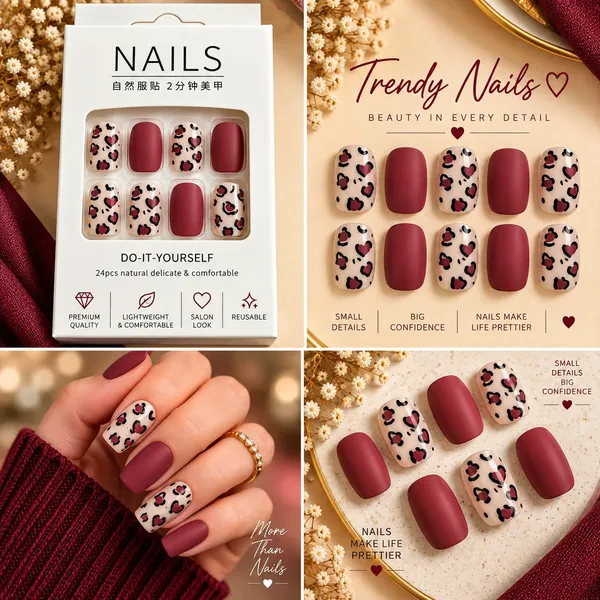 24_Pcs_Brown_White_Gold_Foil_Press_On_Nails_For_Women_Elegant_Ombre_French_Tip_Artificial_Nails_Glossy_Neutral_Luxury_Diy_Manicure_Nail_Set