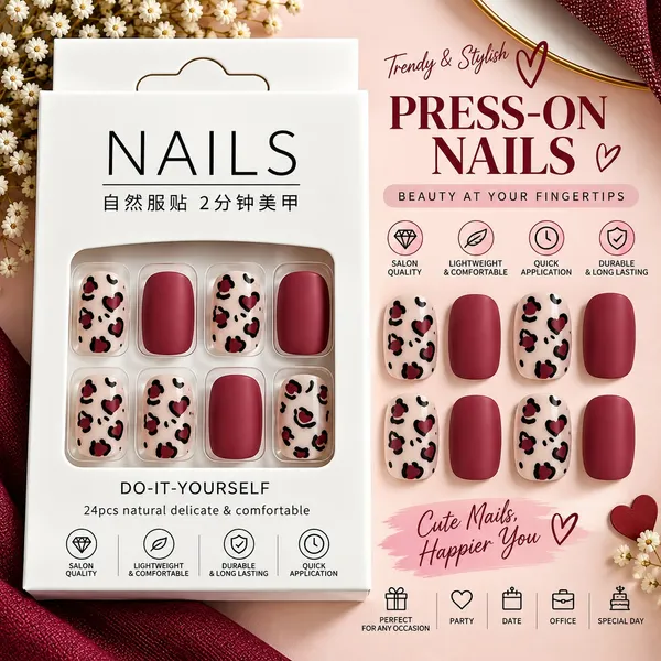 24_Pcs_Brown_White_Gold_Foil_Press_On_Nails_For_Women_Elegant_Ombre_French_Tip_Artificial_Nails_Glossy_Neutral_Luxury_Diy_Manicure_Nail_Set