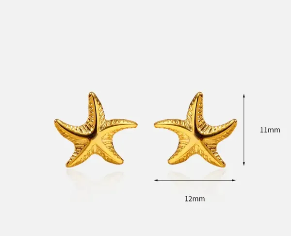 Elegant_Gold_Tone_Starfish_Stud_Earrings_For_Women_Textured_Ocean_Inspired_Statement_Jewellery_For_Party_Wedding_Festive_Beach_Vacation_And_Everyday_Wear