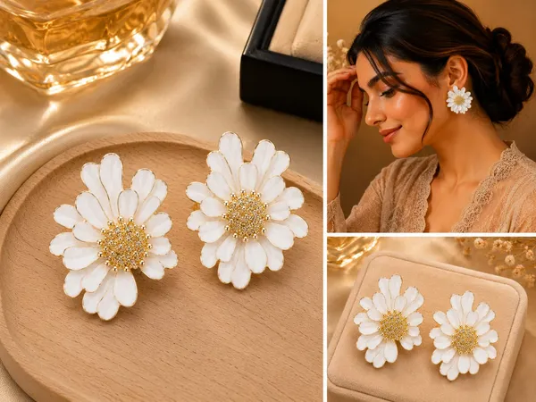 Elegant_White_Floral_Statement_Stud_Earrings_For_Women_And_Girls_Gold_Tone_Layered_Flower_Earrings_With_Intricate_Beaded_Center_And_Glossy_White_Enamel_Finish_Stylish_Jewellery_For_Party_Wedding_Festive_And_Everyday_Wear