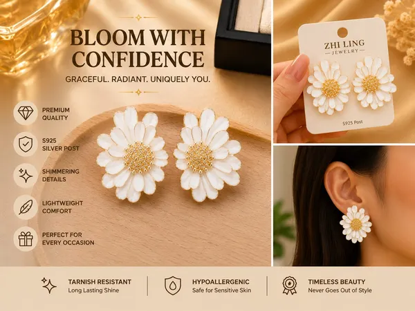 Elegant_White_Floral_Statement_Stud_Earrings_For_Women_And_Girls_Gold_Tone_Layered_Flower_Earrings_With_Intricate_Beaded_Center_And_Glossy_White_Enamel_Finish_Stylish_Jewellery_For_Party_Wedding_Festive_And_Everyday_Wear