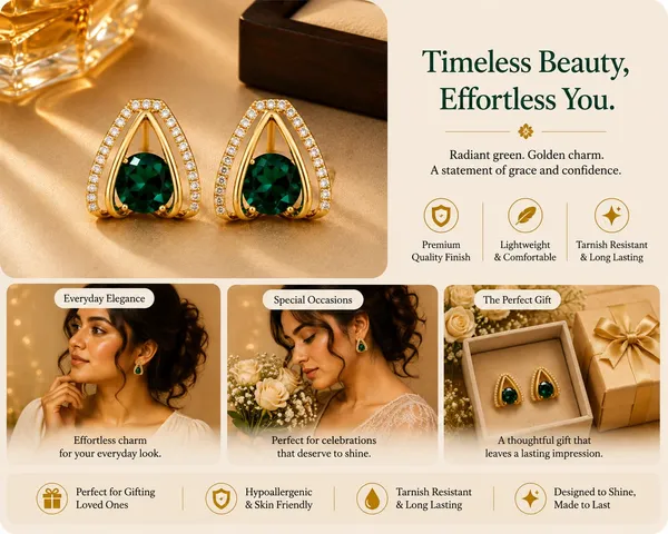 Gold_Plated_Earrings_With_Green_Stones_For_Women_Formal_With_Teardrop_Design_And_White_Stones