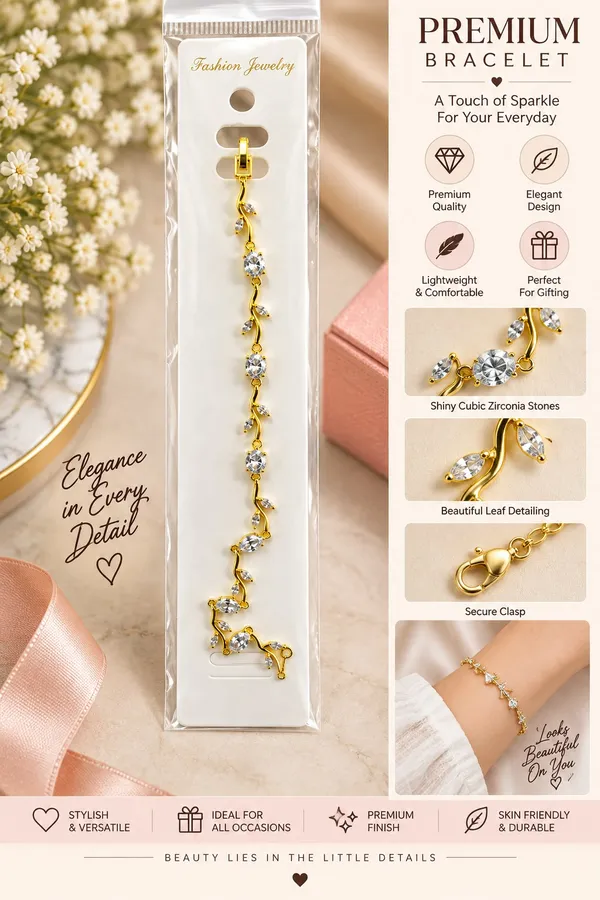 Elegant_Gold_Tone_Leaf_Vine_Bracelet_For_Women_With_Sparkling_Clear_Crystals_Delicate_Botanical_Design_And_Adjustable_Chain_Stylish_Fashion_Jewellery_For_Party_Wedding_And_Festive_Wear
