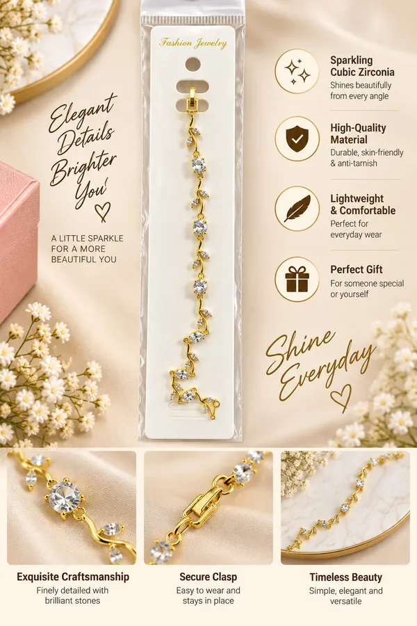 Elegant_Gold_Tone_Leaf_Vine_Bracelet_For_Women_With_Sparkling_Clear_Crystals_Delicate_Botanical_Design_And_Adjustable_Chain_Stylish_Fashion_Jewellery_For_Party_Wedding_And_Festive_Wear