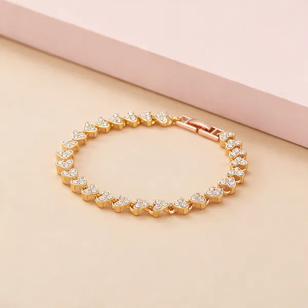 Gold__And_Pink_Alloy_Bracelet_For_Women