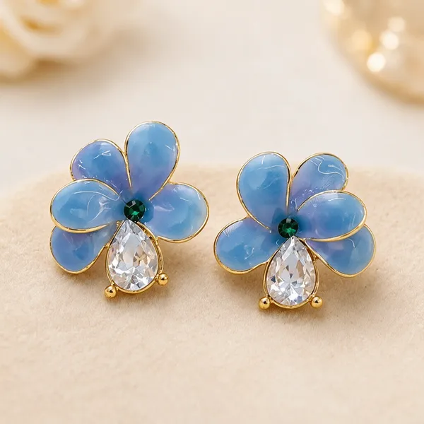 Blue_And_White_Alloy_Earrings_For_Women_Pack_Of_2