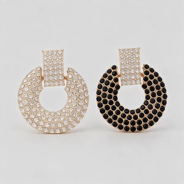 White_And_Black_Alloy_Earrings_For_Women