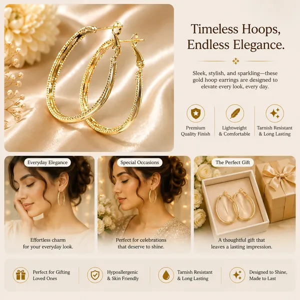 Elegant_Gold_Tone_Hoop_Earrings_For_Women_And_Girls_Long_Oval_Statement_Hoops_With_Delicate_Beaded_Edge_Detailing_Stylish_Minimalist_Dangle_Earrings_For_Party_Wedding_Festive_Office_And_Everyday_Fashion_Wear