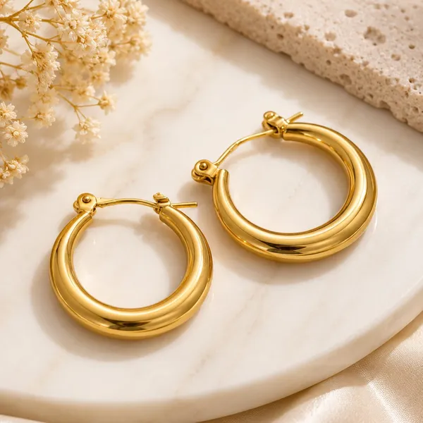Elegant_Gold_Tone_Classic_Hoop_Earrings_For_Women_Smooth_Round_Circular_Statement_Jewellery_For_Party_Wedding_Festive_Ethnic_And_Everyday_Wear