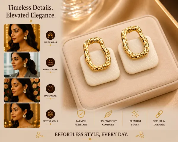 Gold_Earrings_For_Women_Oval_Shiny_Hollow_Design_With_Textured_Surface_For_Everyday