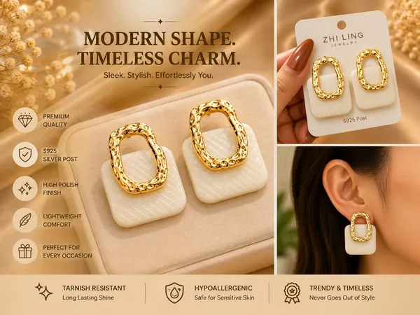 Gold_Earrings_For_Women_Oval_Shiny_Hollow_Design_With_Textured_Surface_For_Everyday