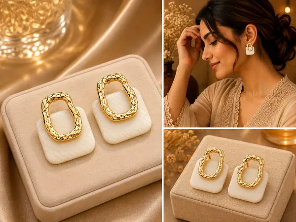Gold_Earrings_For_Women_Oval_Shiny_Hollow_Design_With_Textured_Surface_For_Everyday