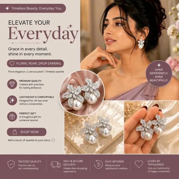 Elegant_Silver_Tone_Butterfly_Pearl_Drop_Earrings_For_Women_Sparkling_Rhinestone_Floral_Butterfly_Design_With_Large_Faux_Pearl_Stylish_Statement_Jewellery_For_Party_Wedding_Festive_And_Special_Occasions