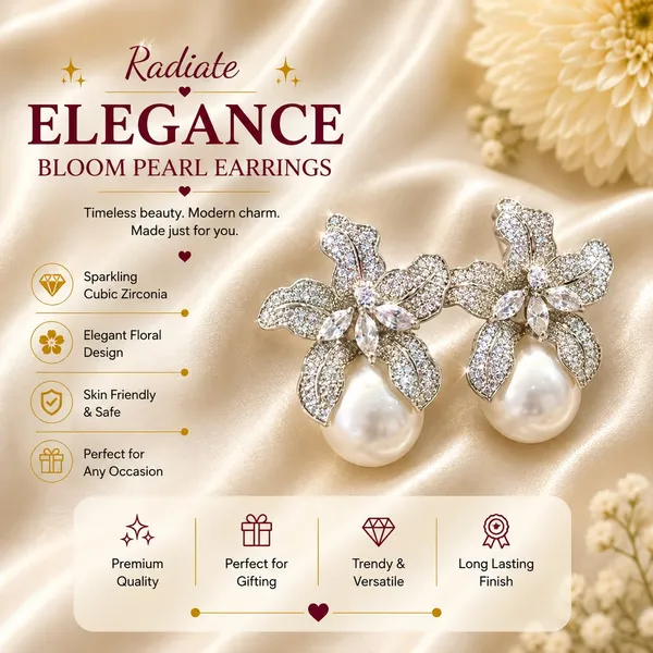 Elegant_Silver_Tone_Butterfly_Pearl_Drop_Earrings_For_Women_Sparkling_Rhinestone_Floral_Butterfly_Design_With_Large_Faux_Pearl_Stylish_Statement_Jewellery_For_Party_Wedding_Festive_And_Special_Occasions