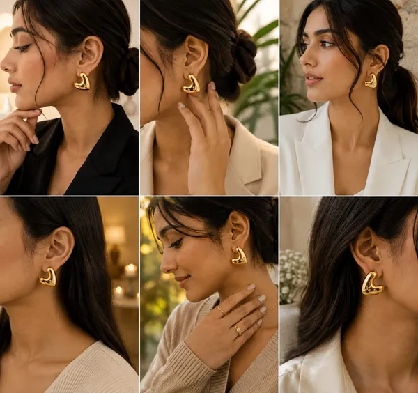 Gold_Tone_Heart_Hoop_Earrings_For_Women_Polished_Minimalist_Heart_Shape_Design_Trendy_Fashion_Jewellery_For_Party_Casual_Date_And_Everyday_Wear