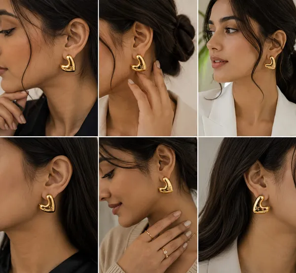 Gold_Tone_Heart_Hoop_Earrings_For_Women_Polished_Minimalist_Heart_Shape_Design_Trendy_Fashion_Jewellery_For_Party_Casual_Date_And_Everyday_Wear