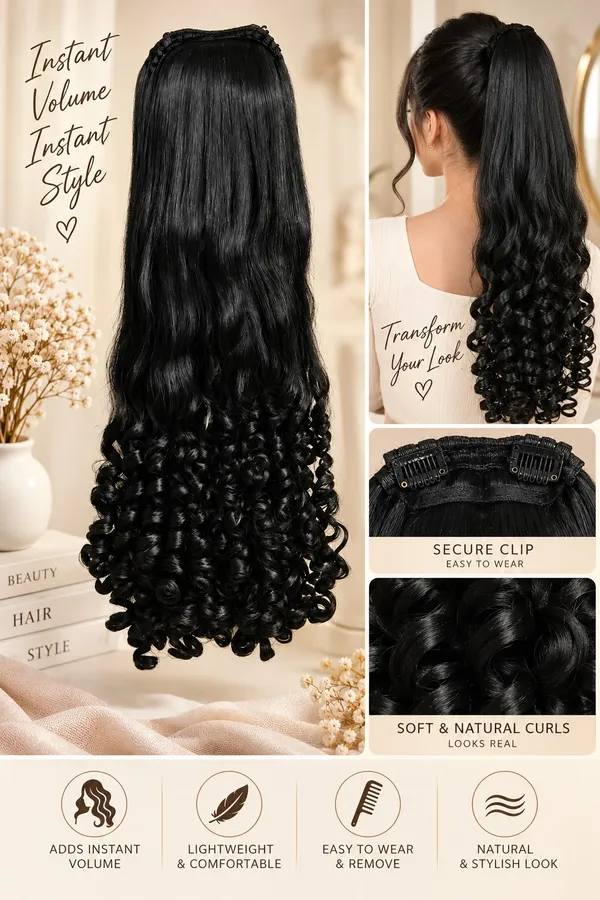 Long_Black_Wavy_Curly_Hair_Extension_For_Women_Clip_In_Hairpiece_With_Voluminous_Loose_Waves_And_Defined_Curls_Natural_Looking_Stylish_Hair_Extension_For_Party_Wedding_And_Daily_Use