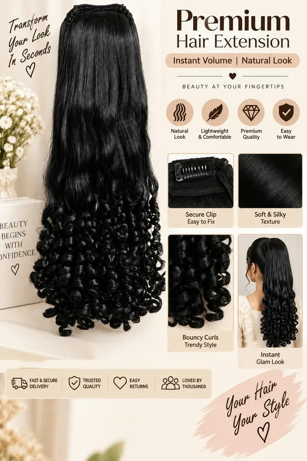 Long_Black_Wavy_Curly_Hair_Extension_For_Women_Clip_In_Hairpiece_With_Voluminous_Loose_Waves_And_Defined_Curls_Natural_Looking_Stylish_Hair_Extension_For_Party_Wedding_And_Daily_Use