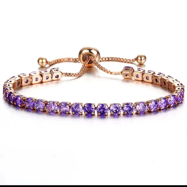 Gold_And_Purple_Alloy_Bracelet_For_Women