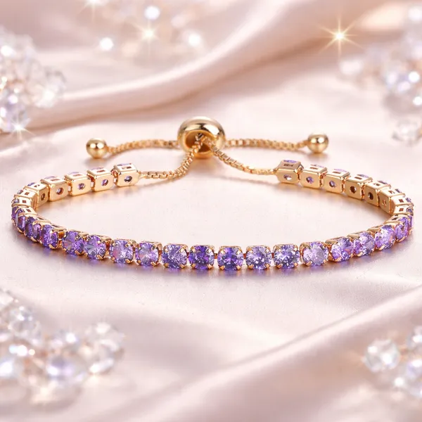 Gold_And_Purple_Alloy_Bracelet_For_Women