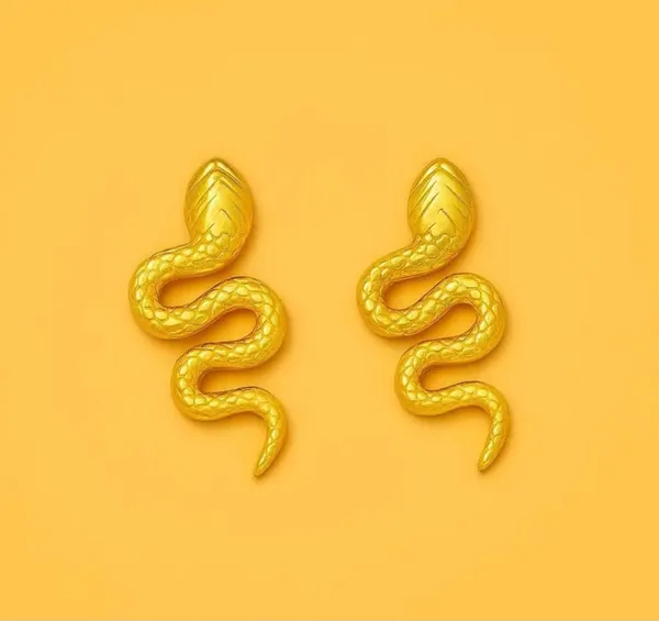 Gold_Tone_Snake_Drop_Earrings_For_Women_Textured_Serpent_Design_Trendy_Statement_Jewellery_For_Party_Casual_Evening_Vacation_And_Everyday_Wear