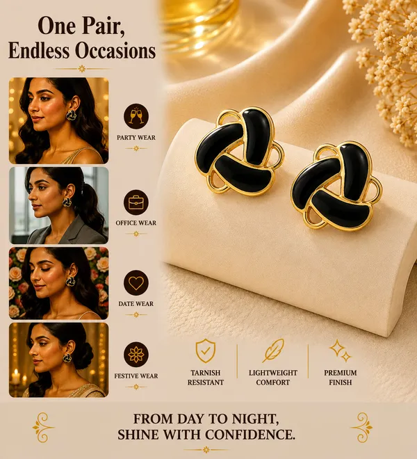 Elegant_Black_Enamel_Geometric_Stud_Earrings_For_Women_Gold_Tone_Contemporary_Statement_Earrings_Stylish_Fashion_Jewellery_For_Party_Office_Festive_And_Everyday_Wear