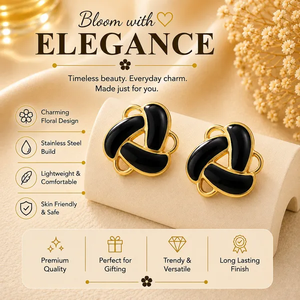 Elegant_Black_Enamel_Geometric_Stud_Earrings_For_Women_Gold_Tone_Contemporary_Statement_Earrings_Stylish_Fashion_Jewellery_For_Party_Office_Festive_And_Everyday_Wear