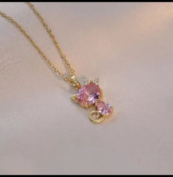 Artificial_Diamond_Cat_Pendant_Necklace_For_Women_Gold_Plated_Fashion_Jewelry_Gift_For_Girls