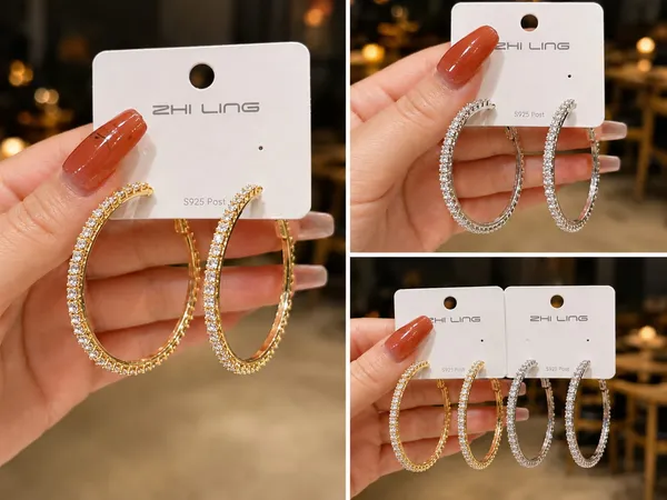 Elegant_Crystal_Hoop_Earrings_For_Women_Gold_And_Silver_Tone_Rhinestone_Hoop_Earrings_Sparkling_Statement_Fashion_Jewellery_Stylish_Party_Wear_Earrings_For_Girls_Wedding_Festive_And_Everyday_Wear
