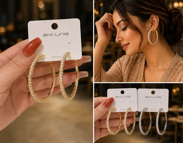 Elegant_Crystal_Hoop_Earrings_For_Women_Gold_And_Silver_Tone_Rhinestone_Hoop_Earrings_Sparkling_Statement_Fashion_Jewellery_Stylish_Party_Wear_Earrings_For_Girls_Wedding_Festive_And_Everyday_Wear