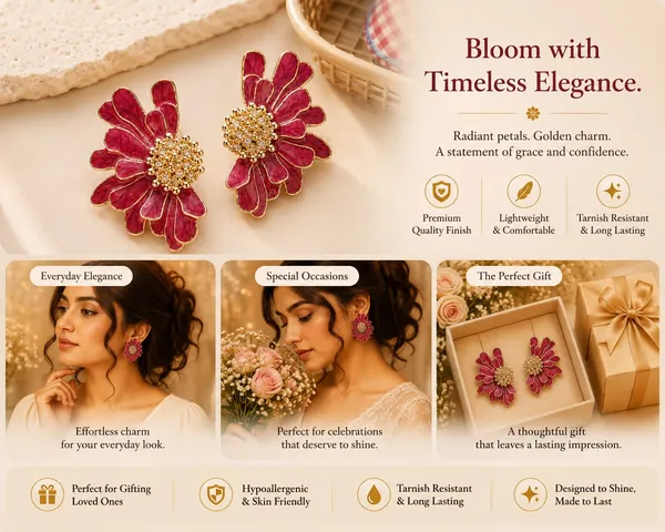 Elegant_Maroon_Floral_Statement_Stud_Earrings_For_Women_And_Girls_Gold_Tone_Layered_Flower_Earrings_With_Intricate_Beaded_Center_And_Rich_Maroon_Enamel_Finish_Stylish_Jewellery_For_Party_Wedding_Festive_And_Everyday_Wear