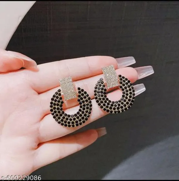 White_And_Black_Alloy_Earrings_For_Women