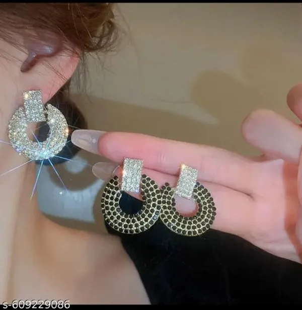 White_And_Black_Alloy_Earrings_For_Women