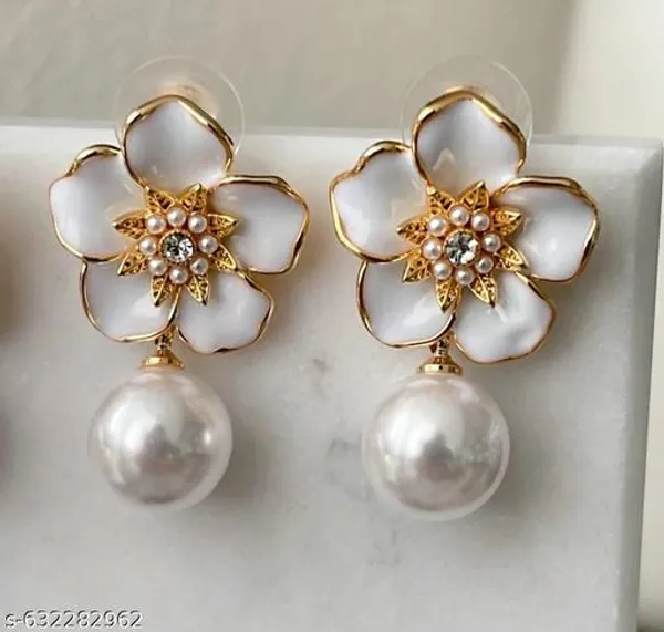 Gold_And_White_Alloy_Earrings_For_Women_Pack_Of_2