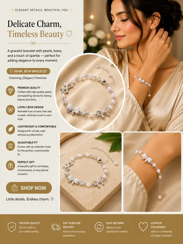 Elegant_Silver_Tone_Butterfly_Pearl_Bracelet_For_Women_With_White_Heart_Charms_Lustrous_Pearl_Beads_Sparkling_Crystal_Accents_And_Adjustable_Chain_Delicate_Fashion_Jewellery_For_Party_Casual_Festive_And_Everyday_Wear