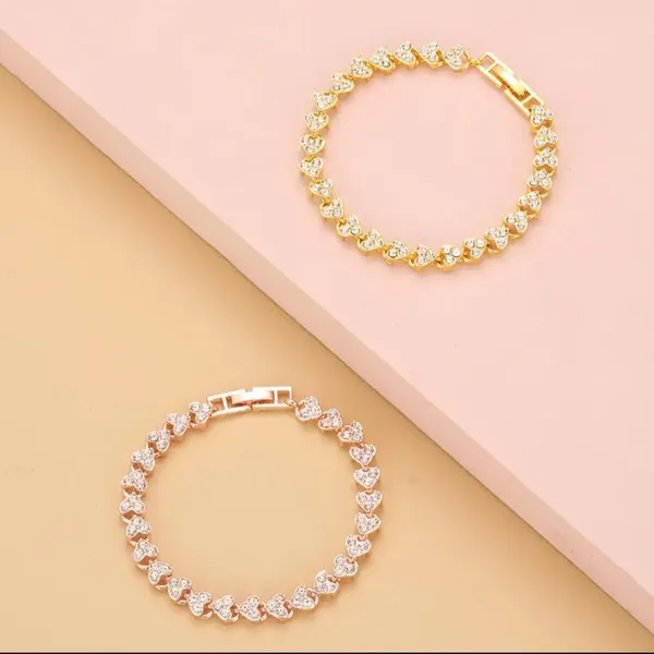 Gold__And_Pink_Alloy_Bracelet_For_Women