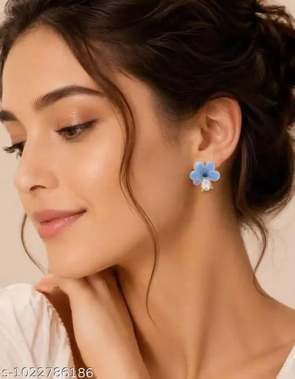 Blue_And_White_Alloy_Earrings_For_Women_Pack_Of_2