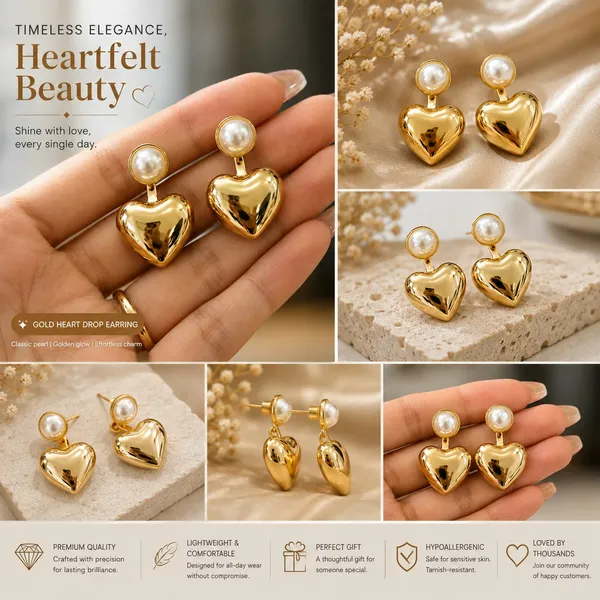 Elegant_Gold_Heart_Pearl_Drop_Earrings_For_Women_Stylish_Heart_Shaped_Dangle_Earrings_With_Round_Pearl_Studs_Minimal_Trendy_Fashion_Jewellery_For_Party_Date_And_Festive_Wear