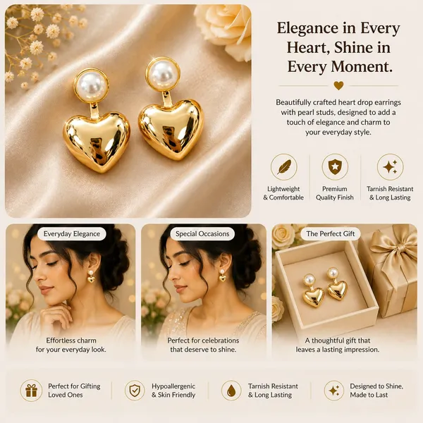 Elegant_Gold_Heart_Pearl_Drop_Earrings_For_Women_Stylish_Heart_Shaped_Dangle_Earrings_With_Round_Pearl_Studs_Minimal_Trendy_Fashion_Jewellery_For_Party_Date_And_Festive_Wear