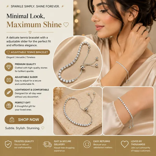 Elegant_Silver_Tennis_Bracelet_For_Women_Sparkling_Round_Crystal_Link_Chain_With_Adjustable_Bolo_Sliding_Clasp_Stylish_Minimalist_Bracelet_For_Daily_Wear_Party_Wedding_Festive_And_Special_Occasions