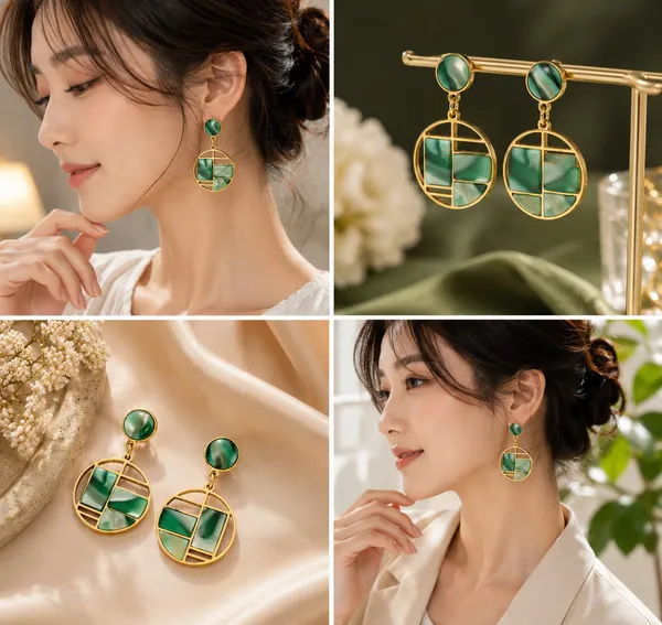 Elegant_Green_Marble_Stone_Gold_Tone_Geometric_Round_Drop_Earrings_For_Women_Stylish_Statement_Jewellery_For_Party_Festive_Wedding_And_Everyday_Wear