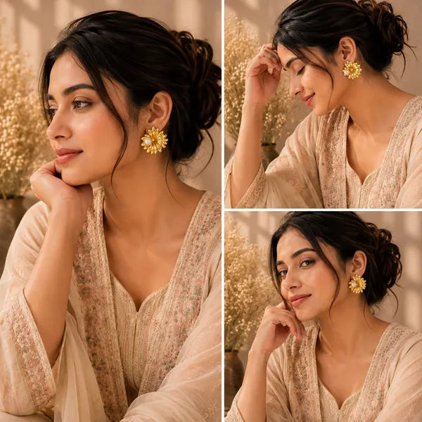 Elegant_Gold_Tone_Flower_Stud_Earrings_For_Women_With_Pearl_Detail_Floral_Statement_Design_Stainless_Steel_Fashion_Jewellery_Stylish_Party_Wear_Earrings_For_Girls_Festive_And_Everyday_Outfits
