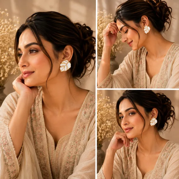 Elegant_White_Leaf_Stud_Earrings_For_Women_Gold_Tone_Botanical_Leaf_Design_Stainless_Steel_Fashion_Jewellery_Stylish_Statement_Earrings_For_Girls_Party_Wear_Festive_Wedding_And_Everyday_Accessories