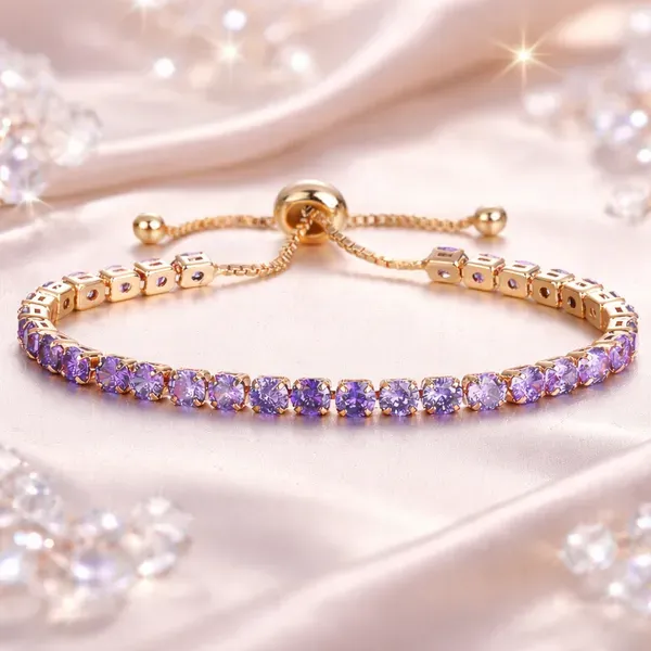 Gold_And_Purple_Alloy_Bracelet_For_Women