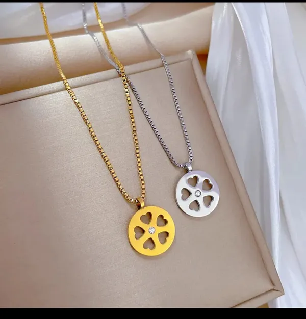 Gold__And_Silver_Alloy_Pendant_Necklace_For_Women