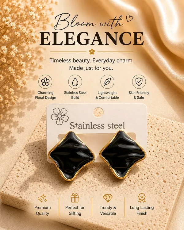 Elegant_Black_Enamel_Square_Stud_Earrings_For_Women_Gold_Tone_Geometric_Statement_Design_Stylish_Stainless_Steel_Fashion_Jewellery_For_Party_Office_Festive_And_Everyday_Wear
