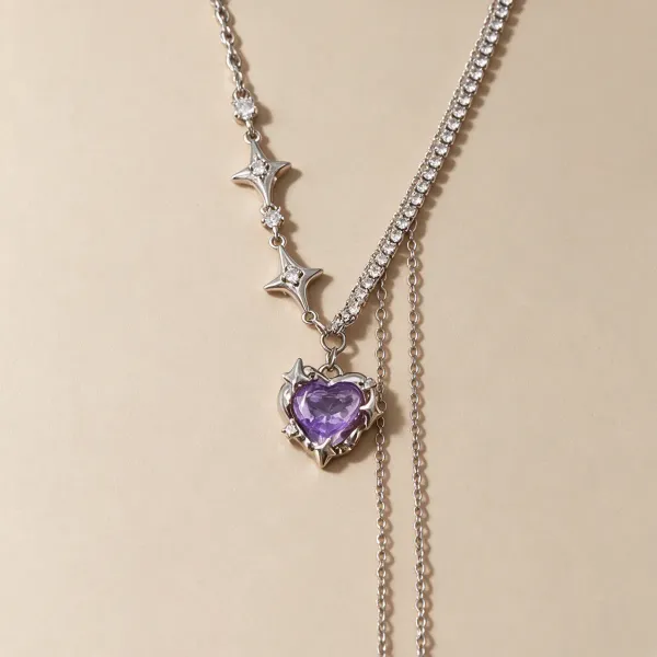 Silver_Alloy_Pendant_Necklace_Set_For_Women