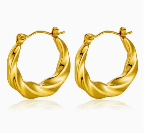 Elegant_Gold_Tone_Twisted_Hoop_Earrings_For_Women_Smooth_Chunky_Circular_Statement_Jewellery_For_Party_Wedding_Festive_Ethnic_And_Everyday_Wear