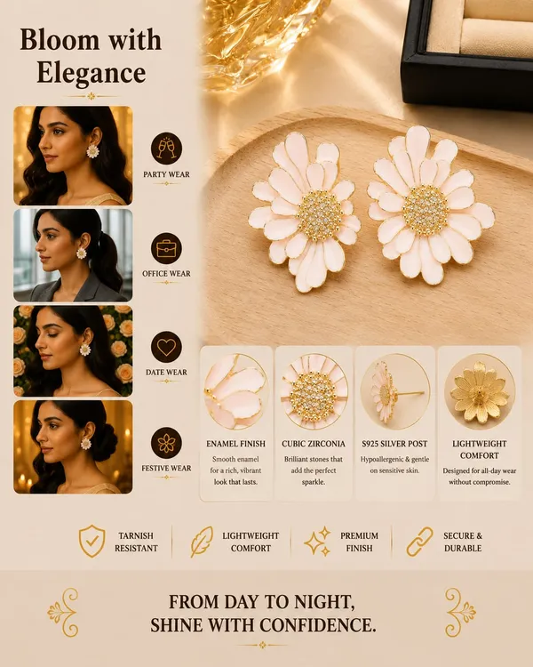 Elegant_White_Floral_Statement_Stud_Earrings_For_Women_And_Girls_Gold_Tone_Layered_Flower_Earrings_With_Intricate_Beaded_Center_And_Soft_White_Enamel_Finish_Stylish_Jewellery_For_Party_Wedding_Festive_And_Everyday_Wear