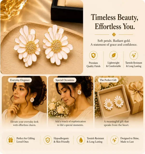 Elegant_White_Floral_Statement_Stud_Earrings_For_Women_And_Girls_Gold_Tone_Layered_Flower_Earrings_With_Intricate_Beaded_Center_And_Soft_White_Enamel_Finish_Stylish_Jewellery_For_Party_Wedding_Festive_And_Everyday_Wear